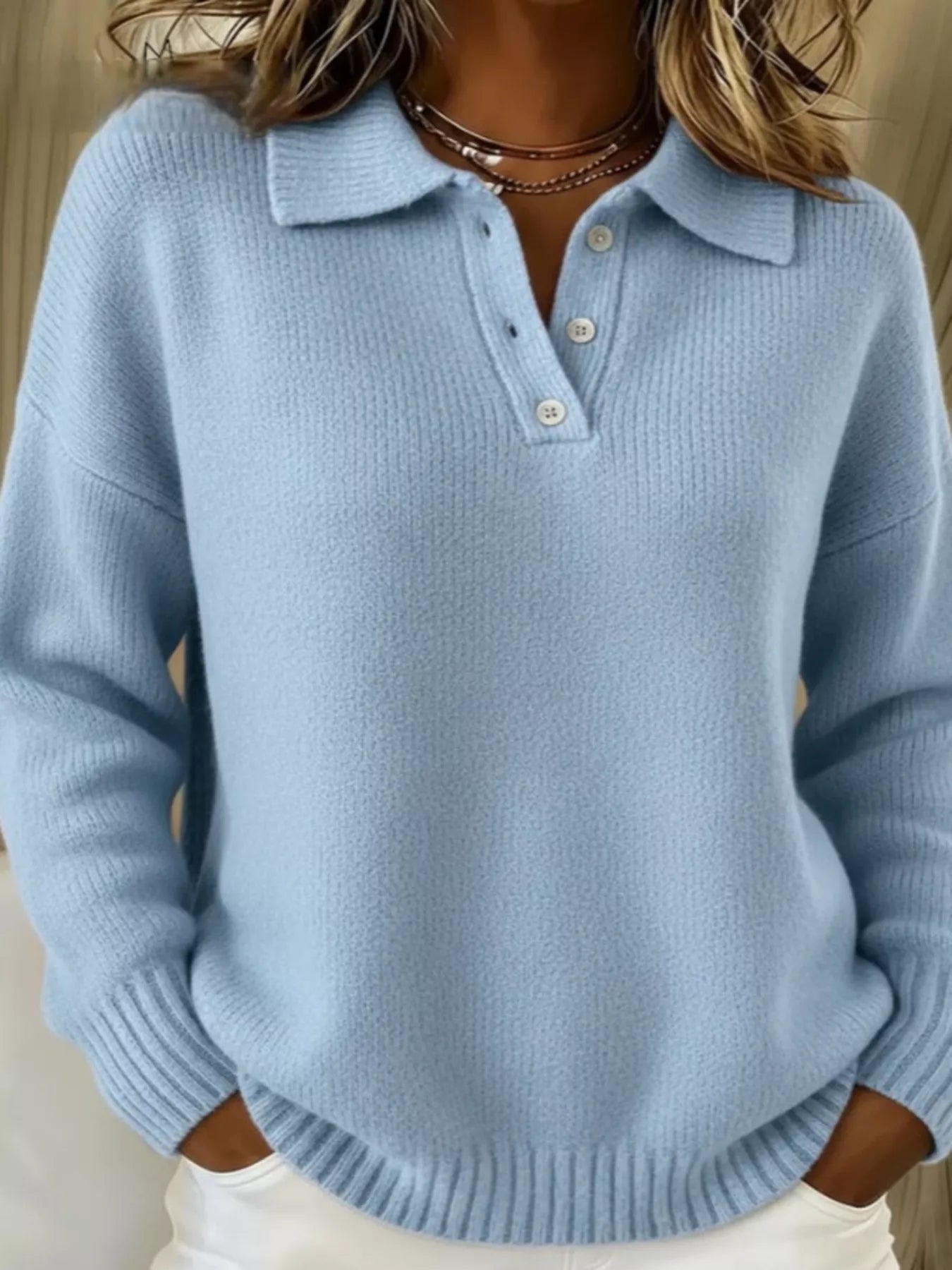 Divine - Maglione caldo e accogliente con spalle scese