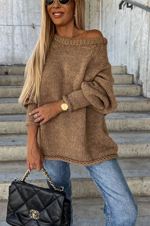 Luisa - Maglione morbido e caldo con scollo a barca