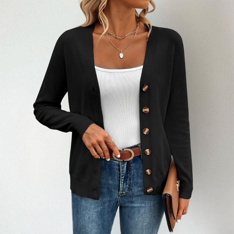 Xaylee - Cardigan casual con bottoni sul davanti