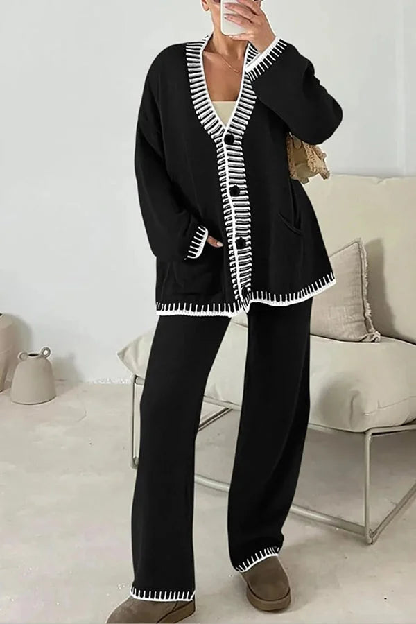 Vannessa - Set Cardigan e Pantaloni Caldo e Morbido