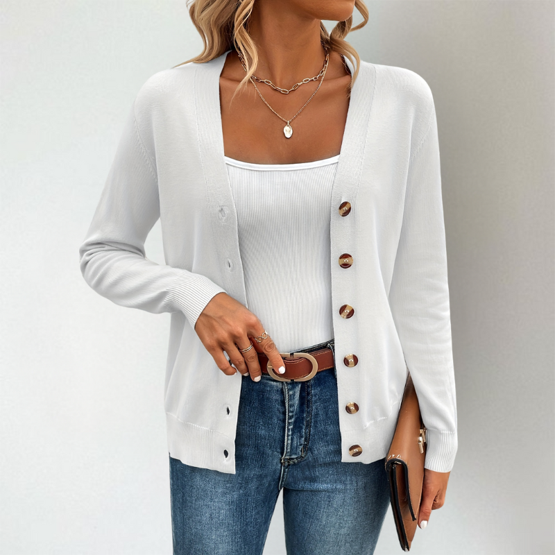 Xaylee - Cardigan casual con bottoni sul davanti