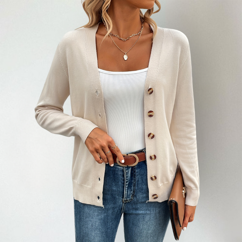 Xaylee - Cardigan casual con bottoni sul davanti