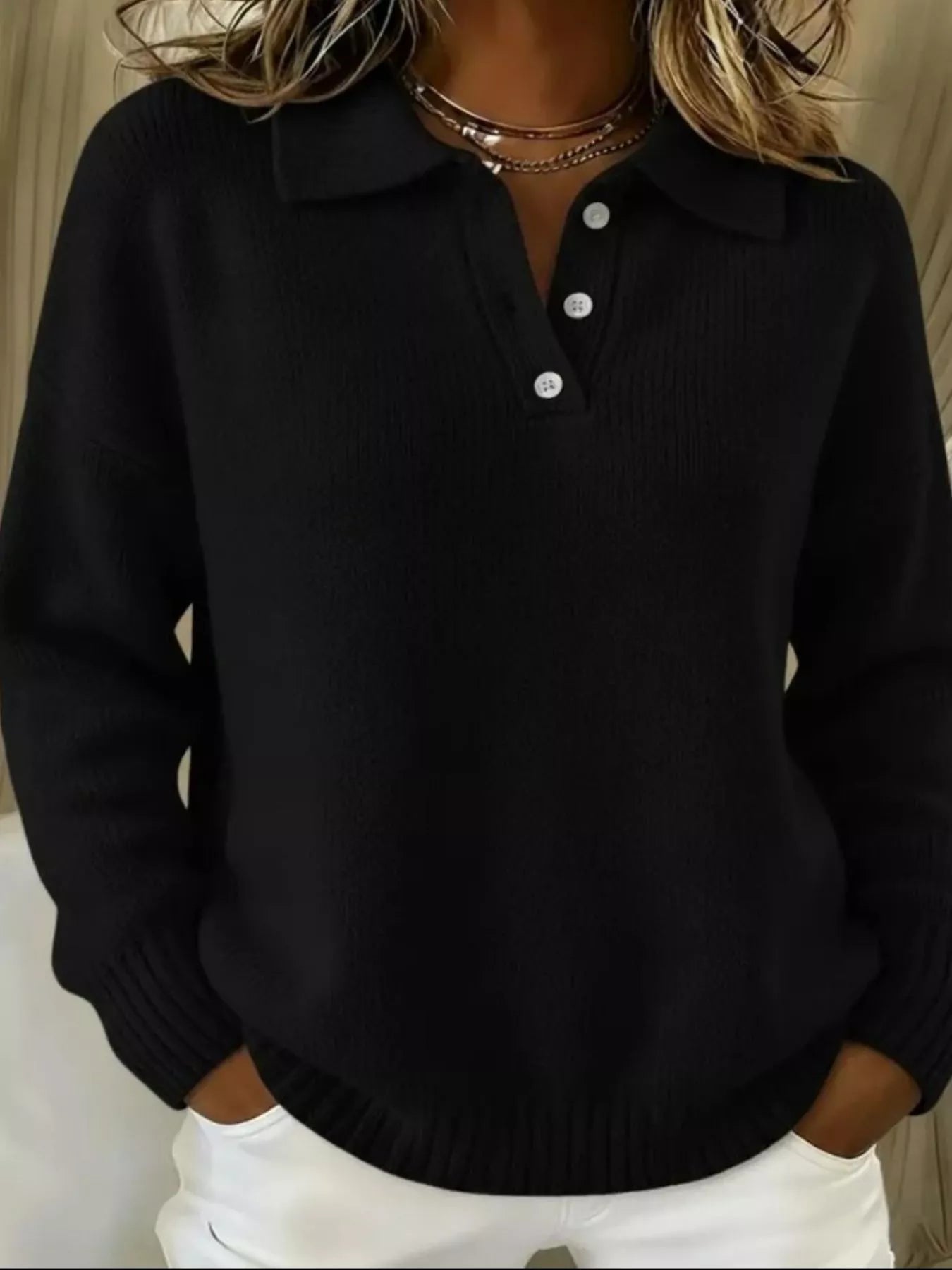 Divine - Maglione caldo e accogliente con spalle scese