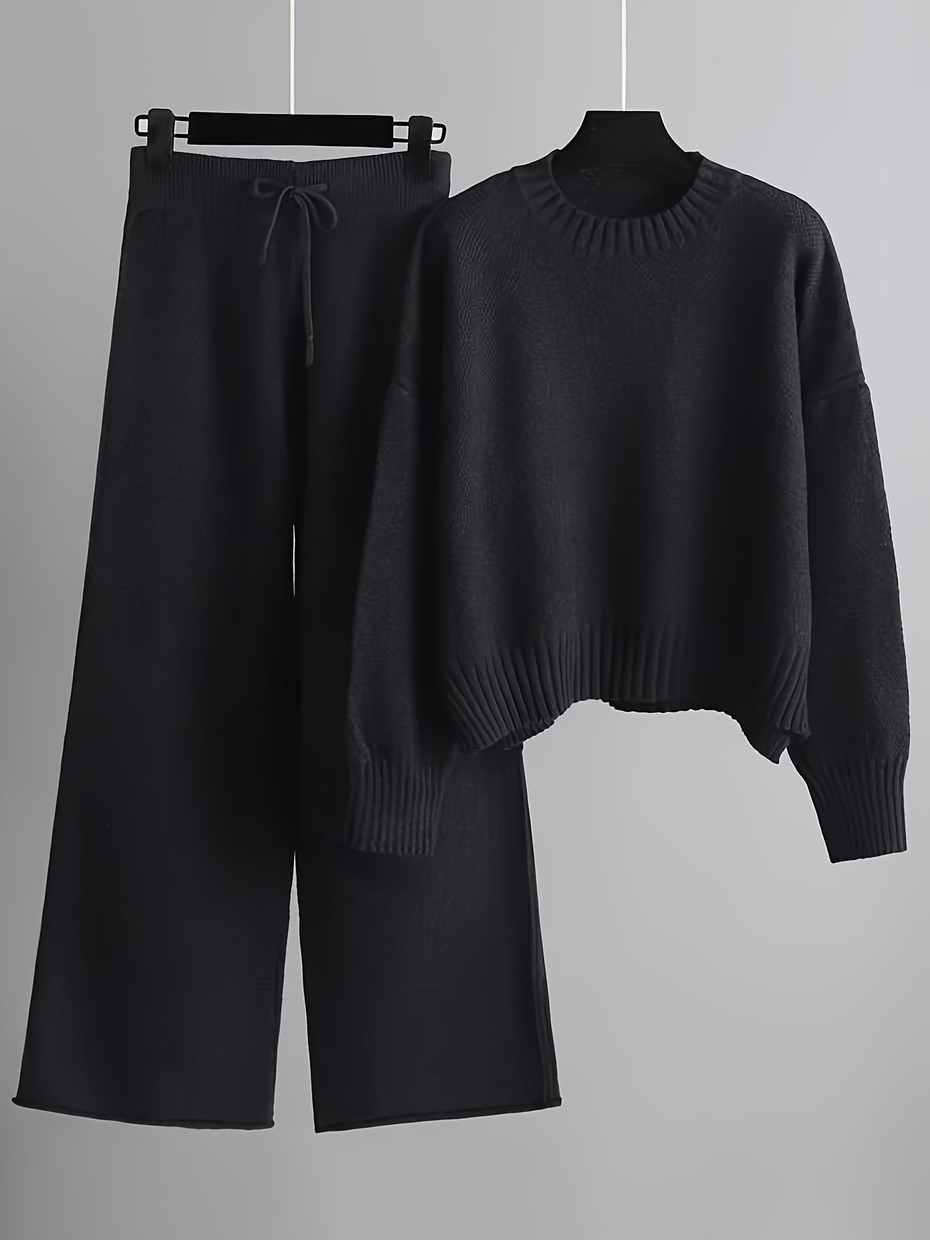 Razia - Elegante set composto da maglione ampio e pantaloni a gamba larga