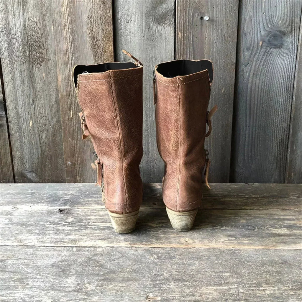 Stivaletti Western in Pelle da Donna