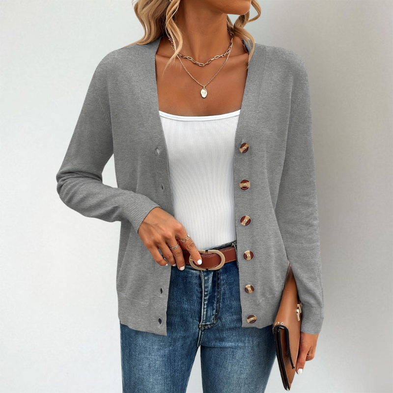 Xaylee - Cardigan casual con bottoni sul davanti