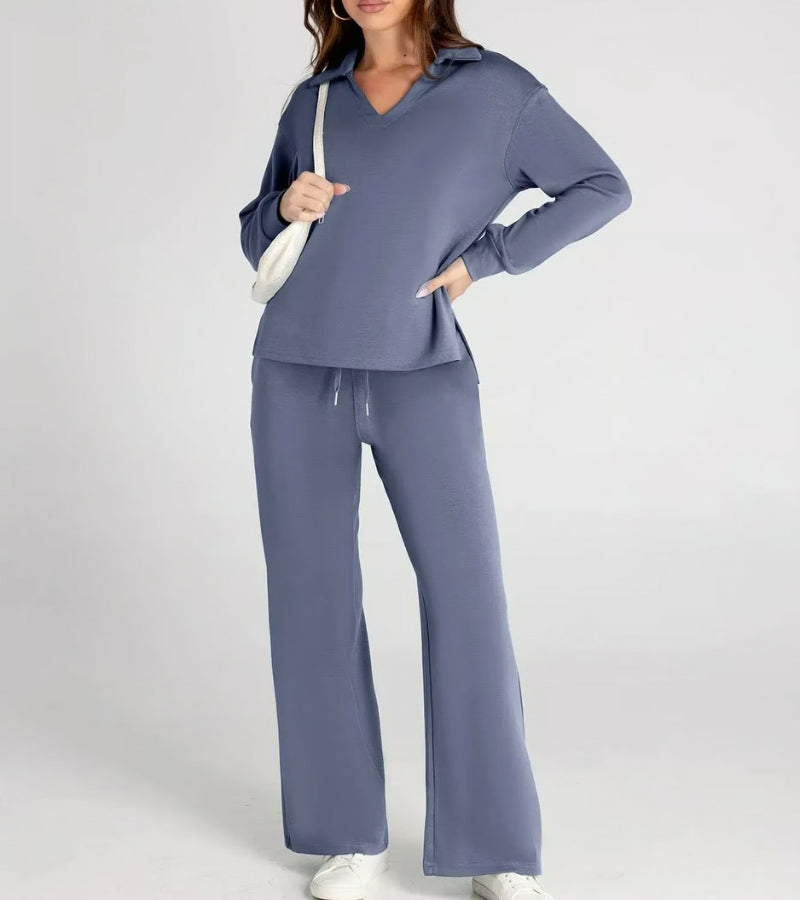 Remina - Elegante completo maglione e pantaloni larghi