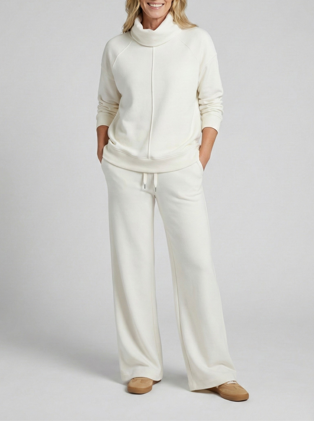 Jaidda - Set elegante dolcevita e pantaloni in maglia
