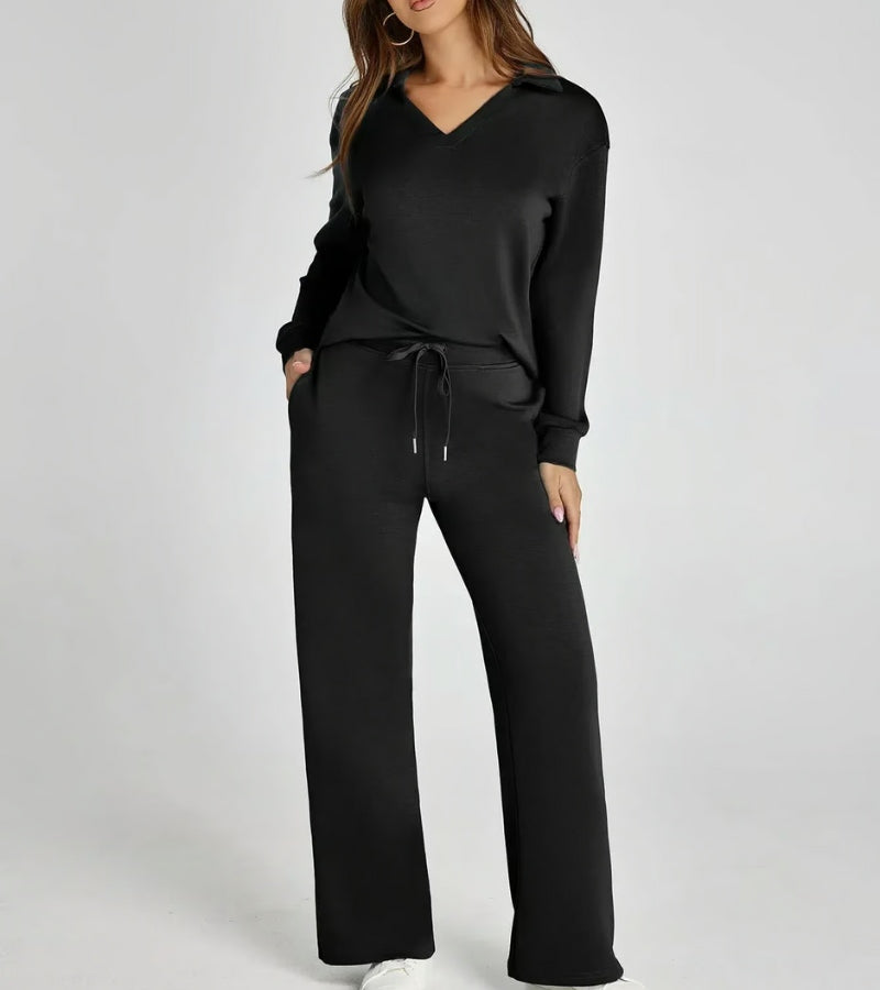 Remina - Elegante completo maglione e pantaloni larghi