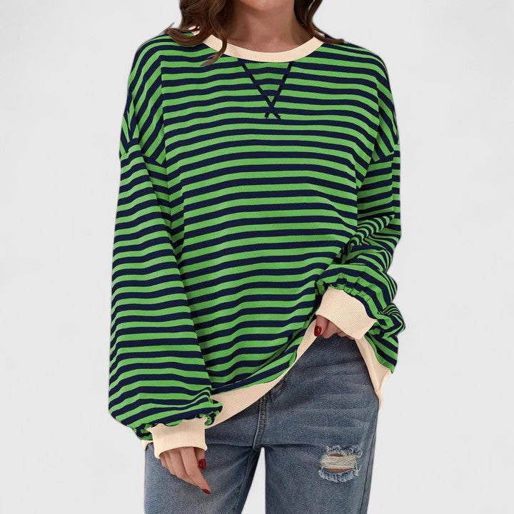 Zeana - Maglione caldo ampio a righe alla moda