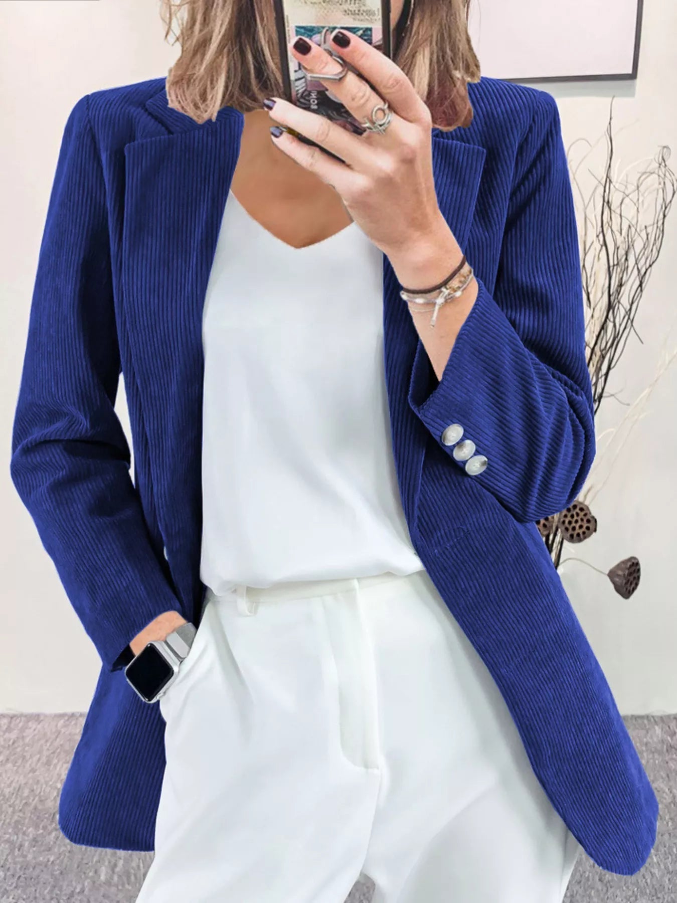 Hania - Blazer versatile in velluto a coste con revers