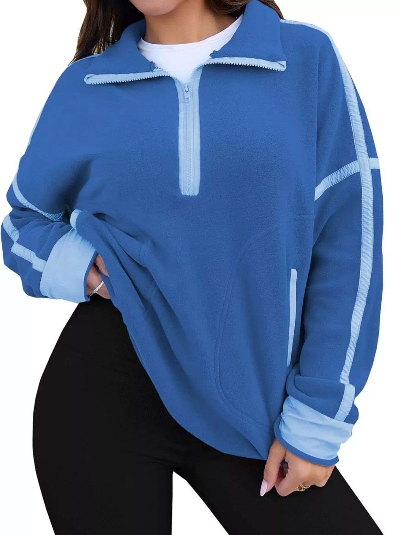 Elenna - Maglione casual elegante con mezza zip