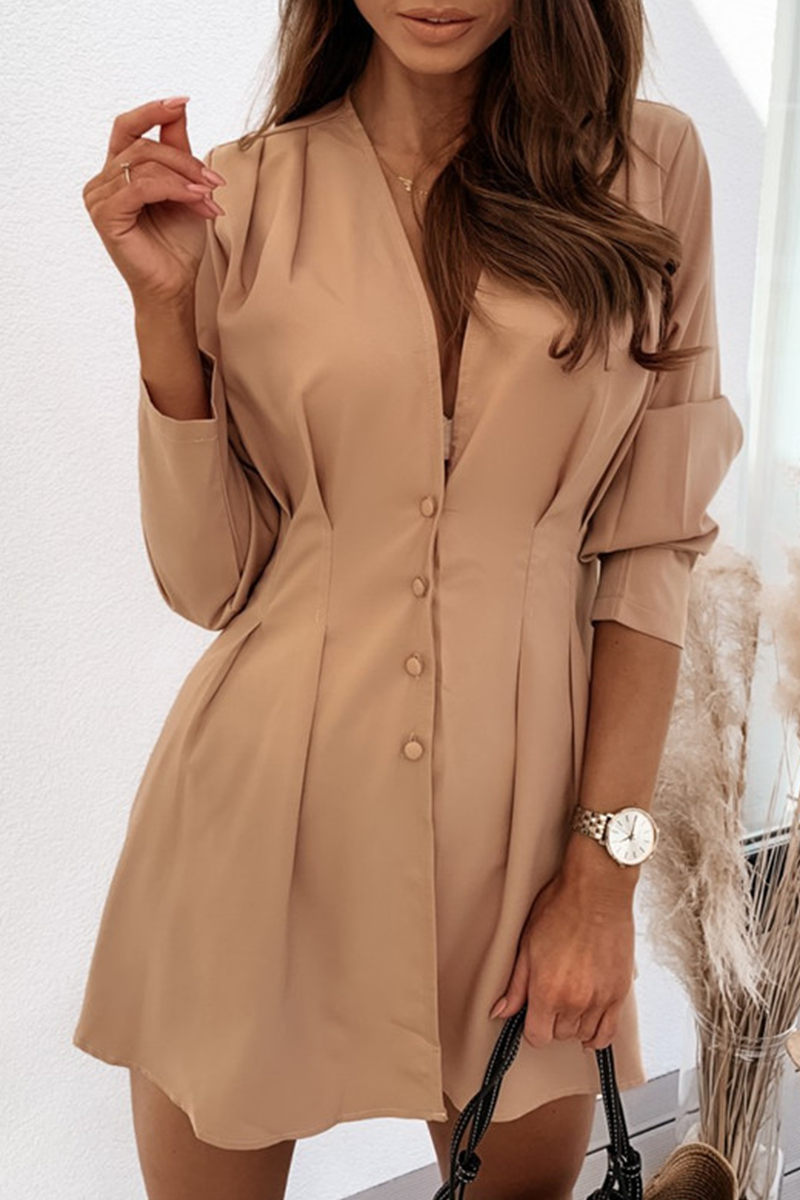 Nanna - Elegante mini abito a maniche lunghe con scollo a V