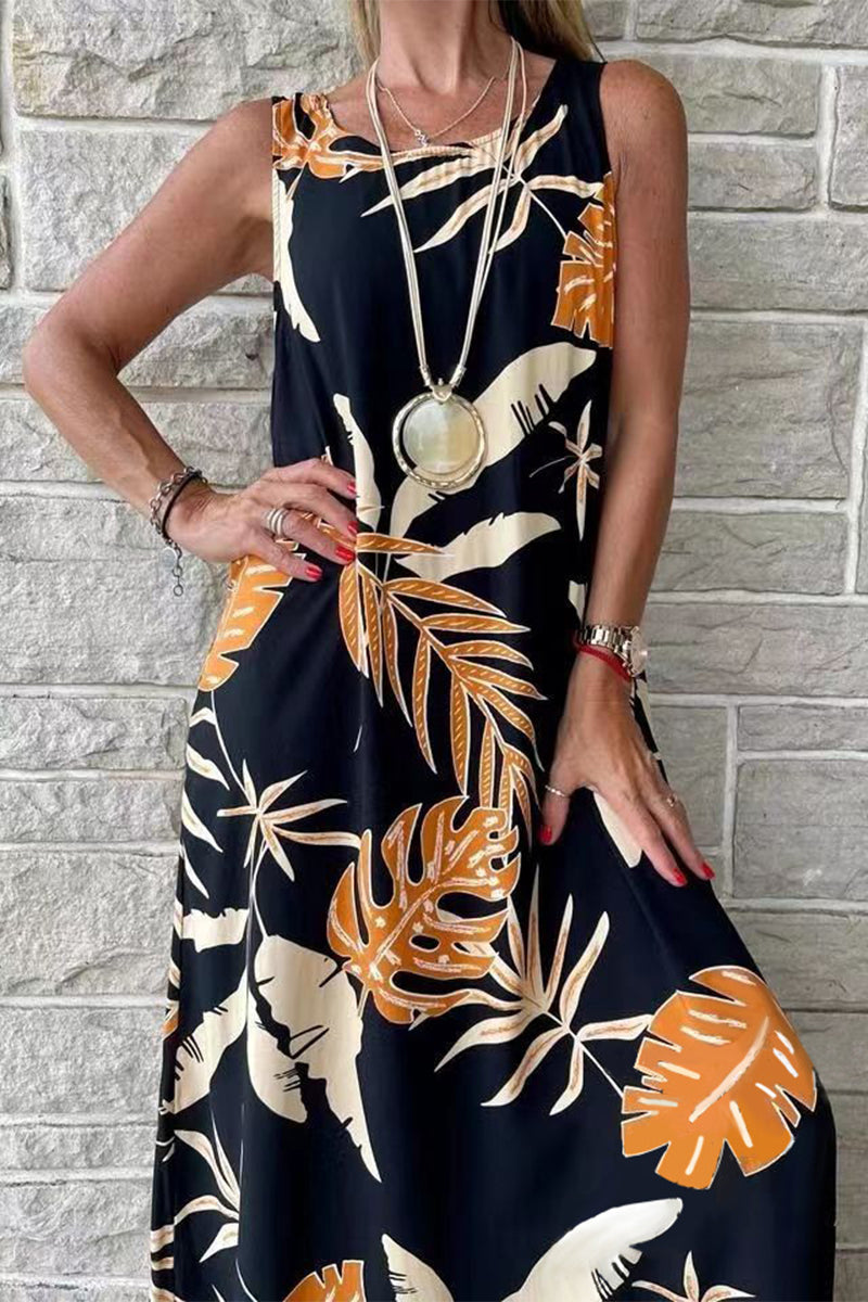 Isabella - Abito casual stampato senza maniche e a vestibilità ampia
