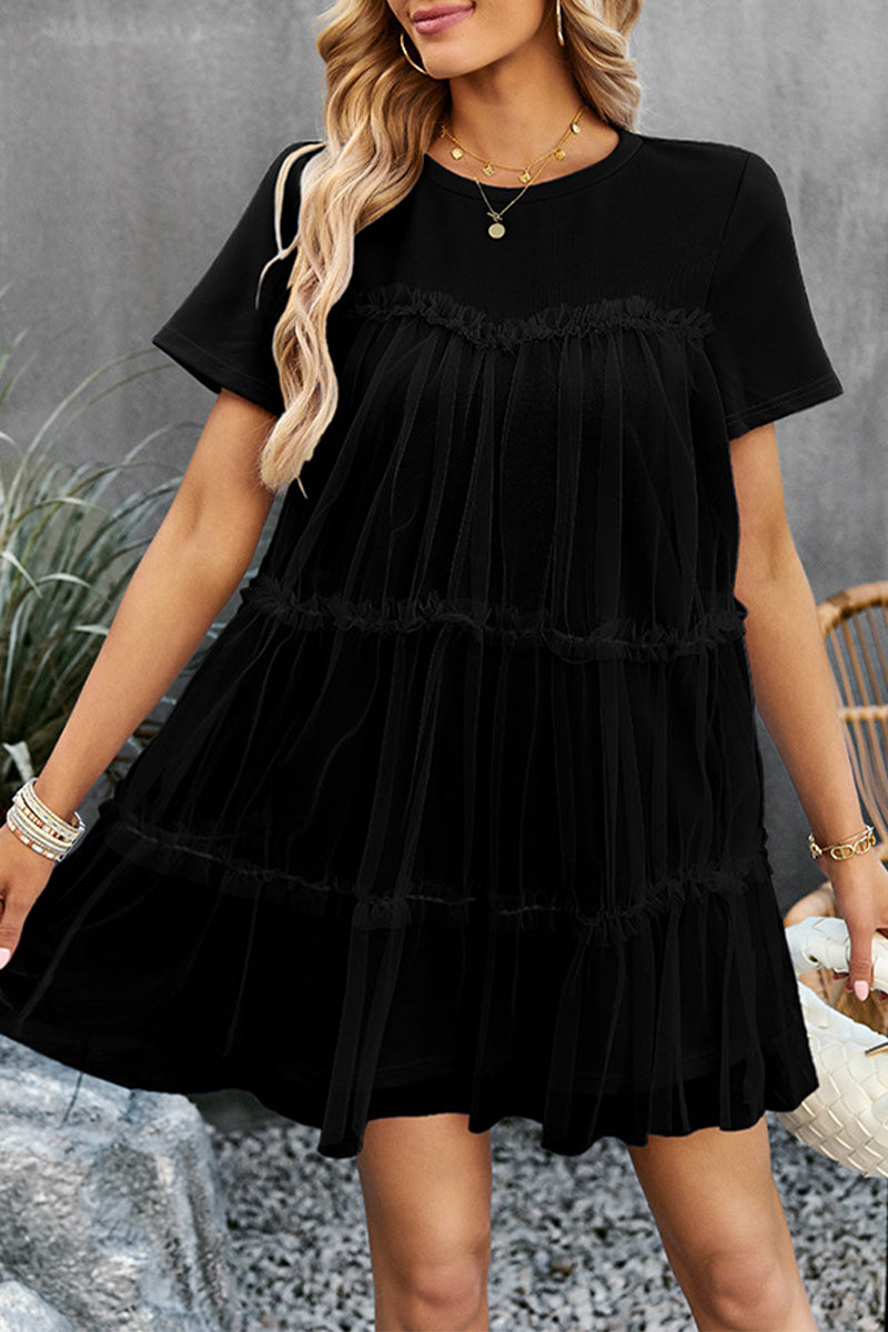 Criselda - Elegante mini abito casual a maniche corte