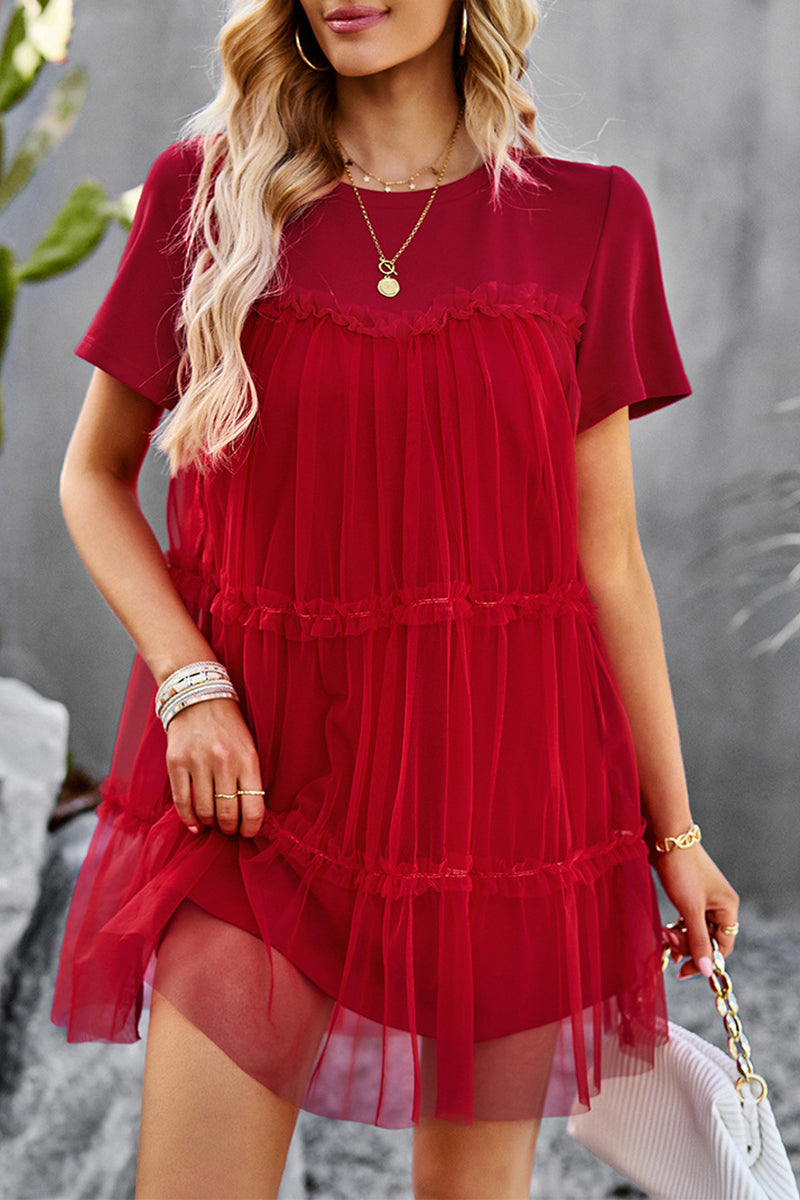 Criselda - Elegante mini abito casual a maniche corte