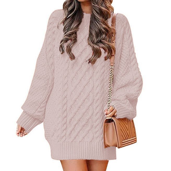 Bethany - Morbido abito maglia caldo a trecce