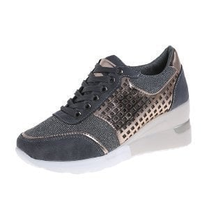 Amelia - Scarpe da ginnastica ortopediche con tacco alto e zeppa