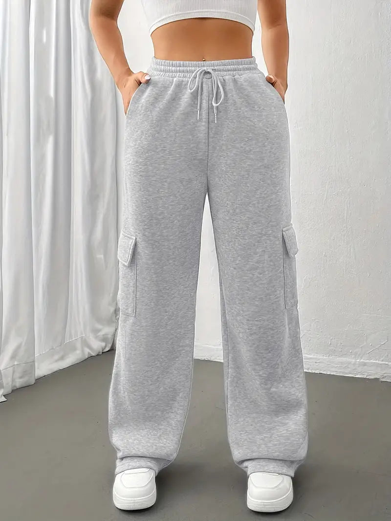 Bonnie - Pantaloni da jogging con gamba dritta e tasche a patta