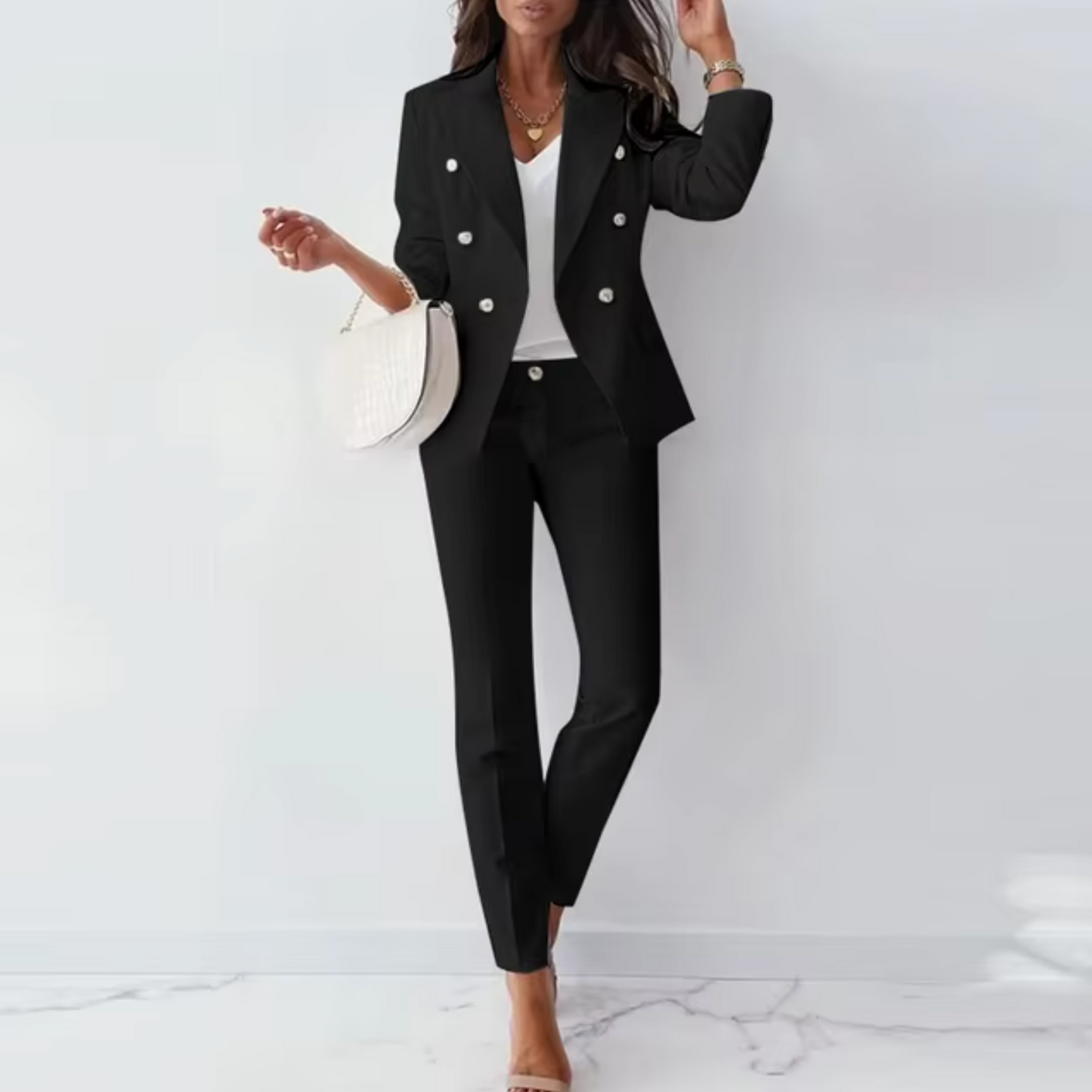 Luana - Set elegante con blazer e pantaloni a gamba dritta