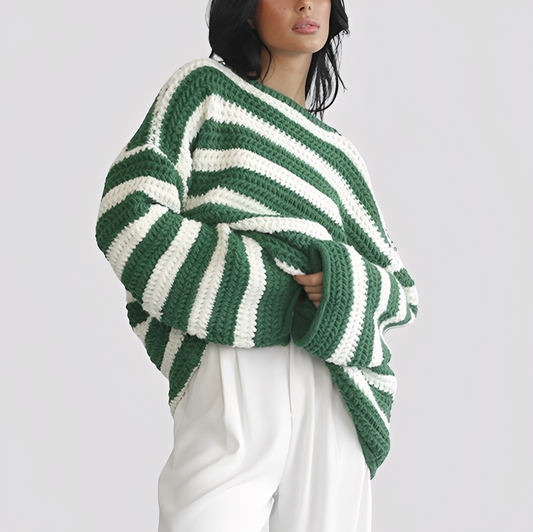 Tabina - Maglione ampio a righe, cozy e stiloso