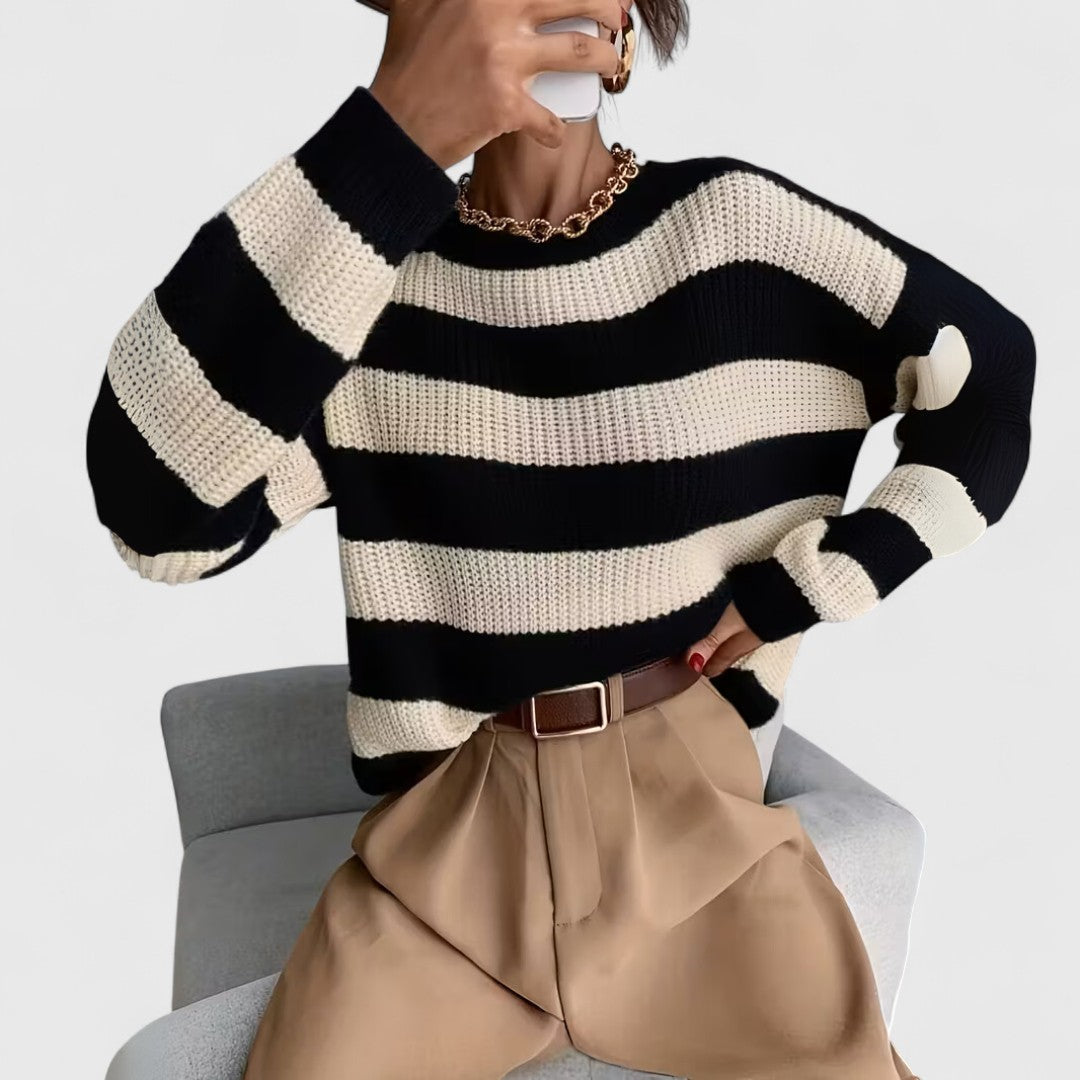Zonia - Maglione caldo a righe chic