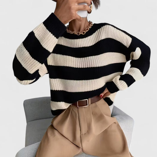 Zonia - Maglione caldo a righe chic