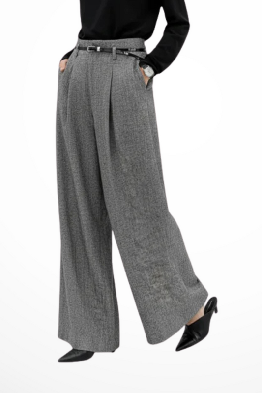 Pantaloni Eleganti con Cintura e Pieghe da Donna