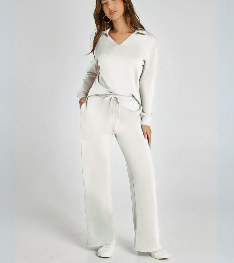 Remina - Elegante completo maglione e pantaloni larghi