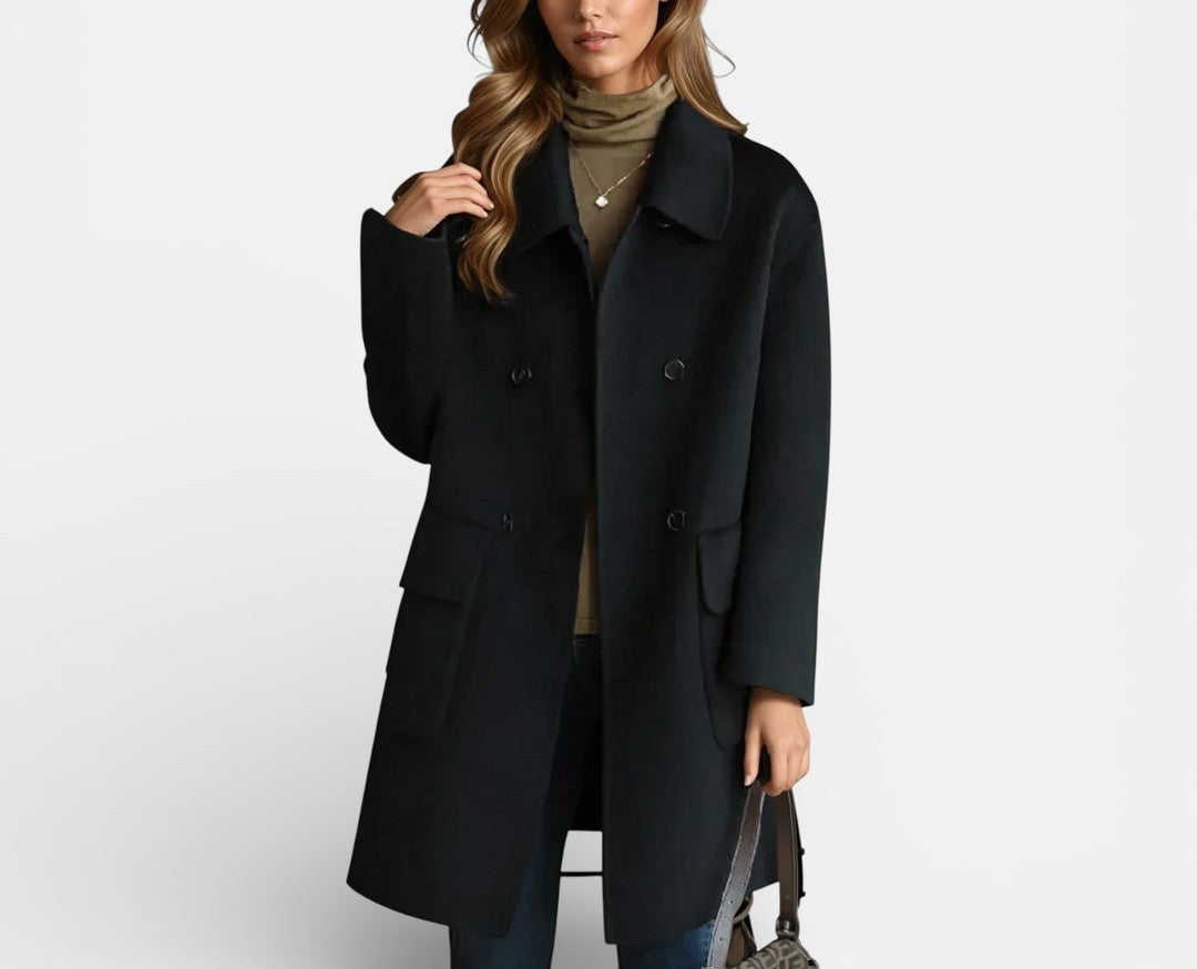 Lorayne - Cappotto lungo elegante e caldo effetto cashmere