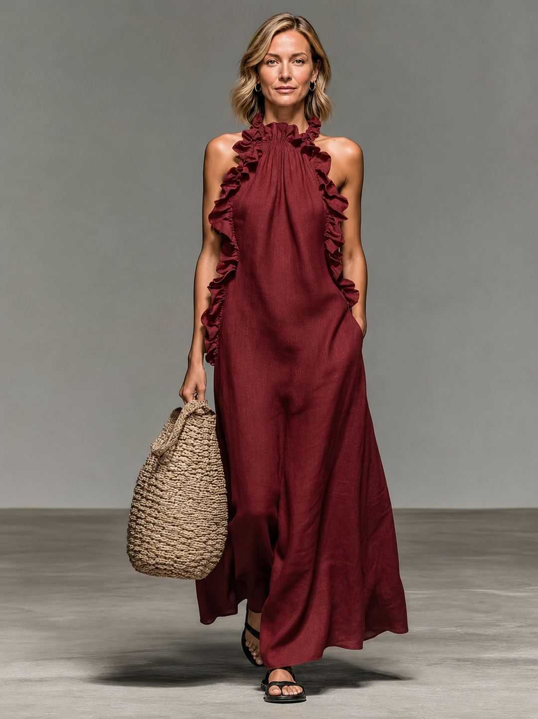 Abito Maxi Fluido Elegante da Donna