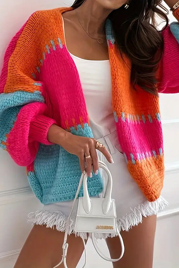 Giulia - Cardigan elegante a righe in maglia
