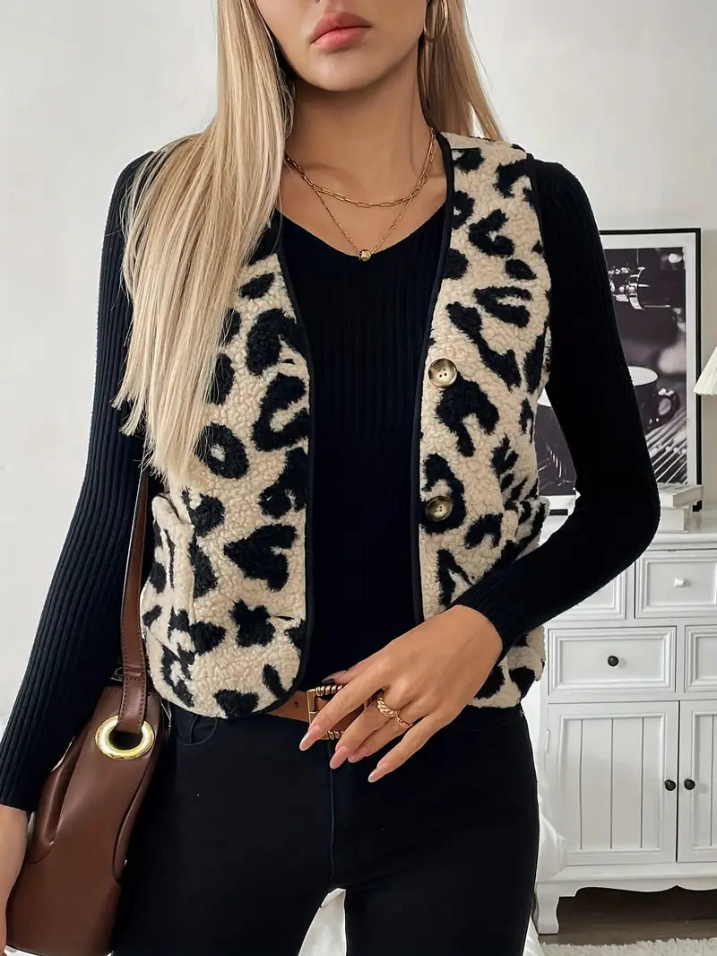 Paola – Elegante gilet in pile senza maniche