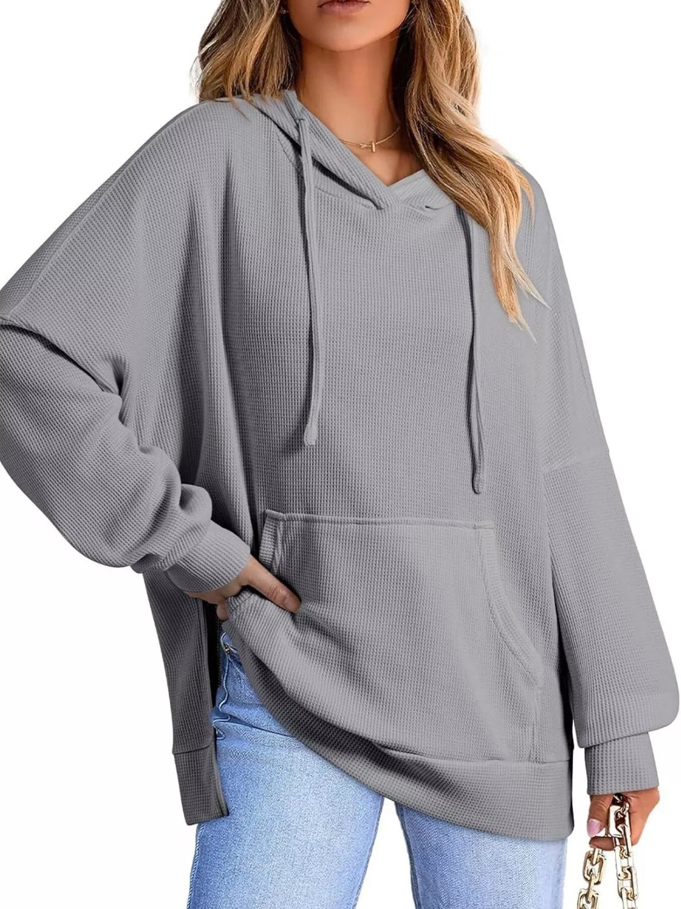 Cianna - Felpa oversize con coulisse e spacchi laterali