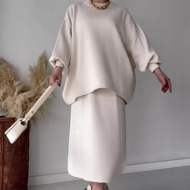 Keilani - Elegante completo con maglione caldo e gonna