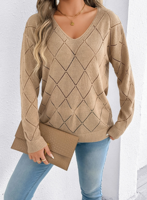 Raphaela - Maglione casual elegante con scollo a V