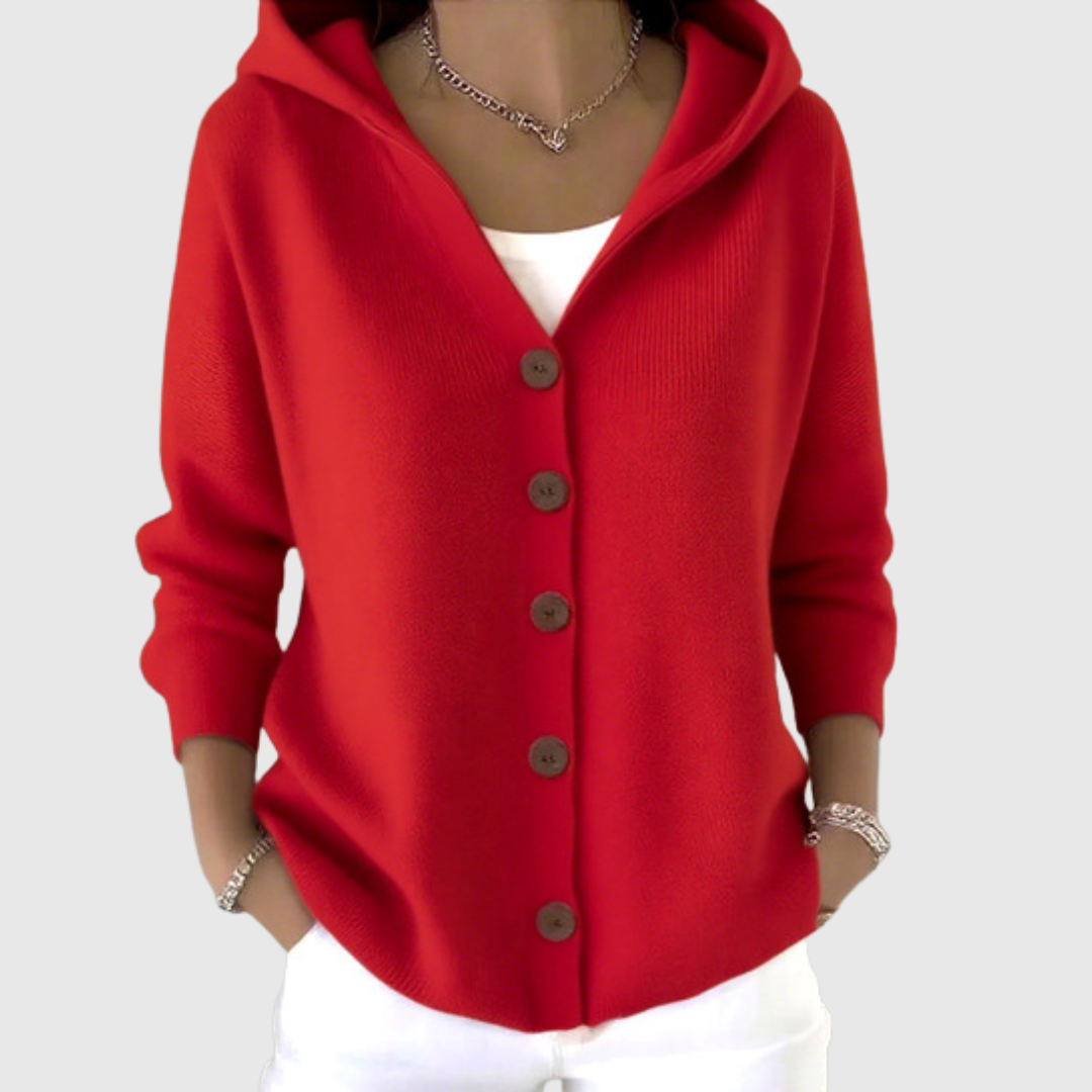 Cardigan Morbido e Caldo con Cappuccio da Donna