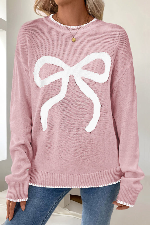 Faithlyn - Elegante maglione caldo con stampa fiocco