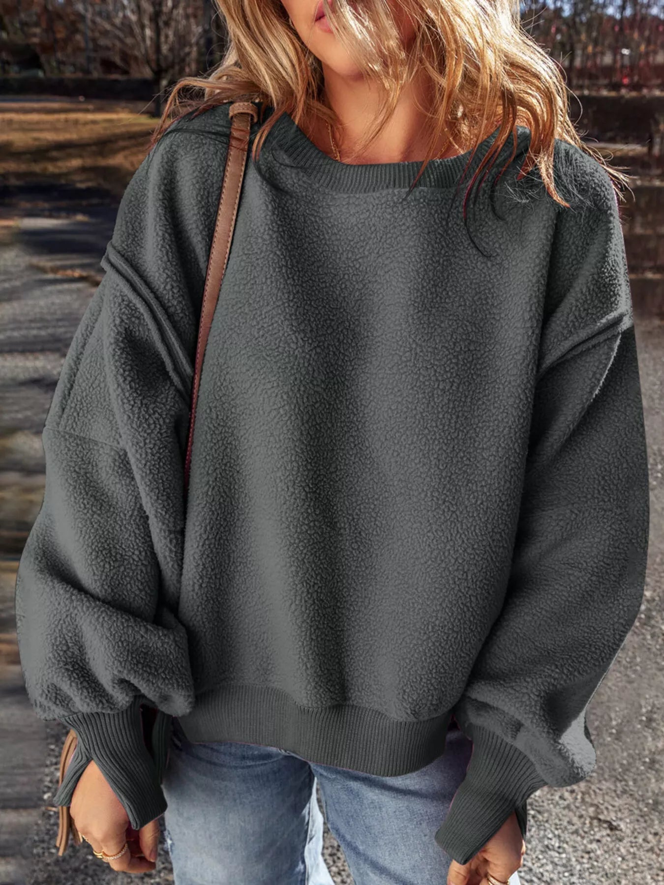 Casimira - Maglione caldo casual con girocollo e vestibilità ampia