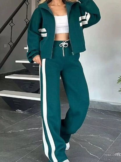 Sabina - Completo elegante con giacca e pantaloni con righe laterali