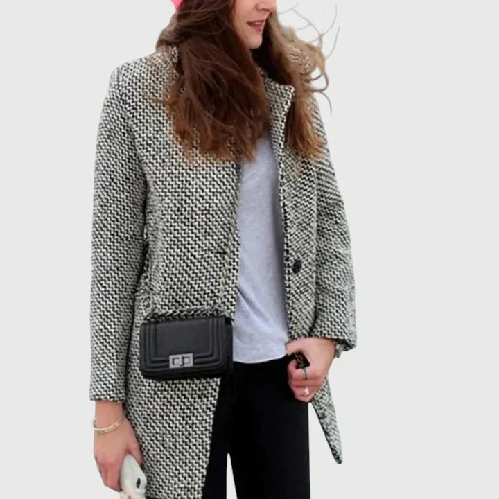 Cappotto Classico da Donna in Lana Pied-de-poule