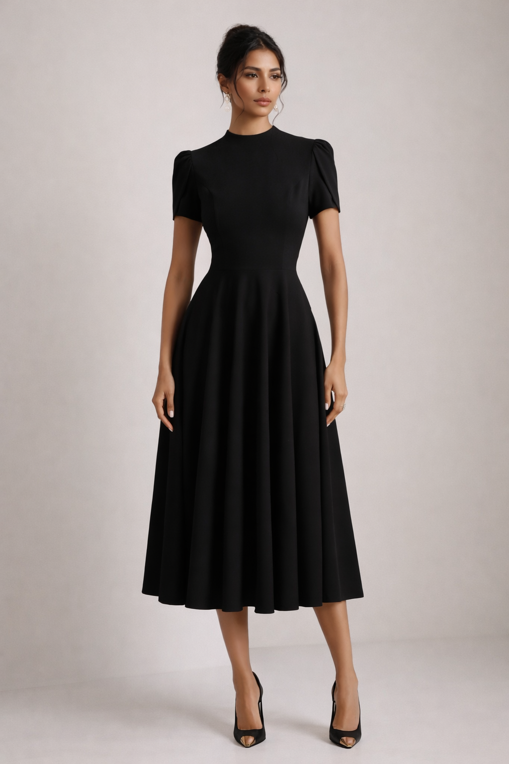 Abito Midi Nero da Cerimonia da Donna