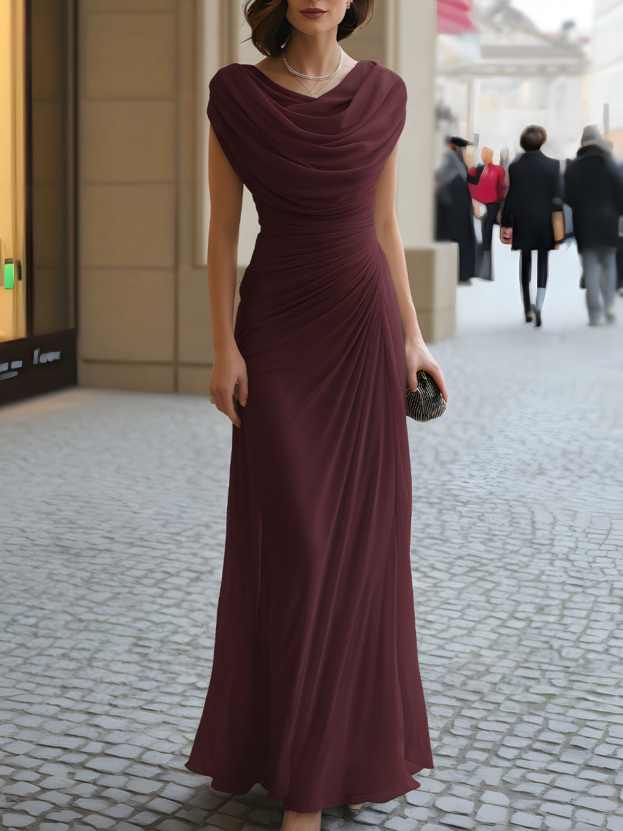 Abito Maxi Elegante Donna con Scollo