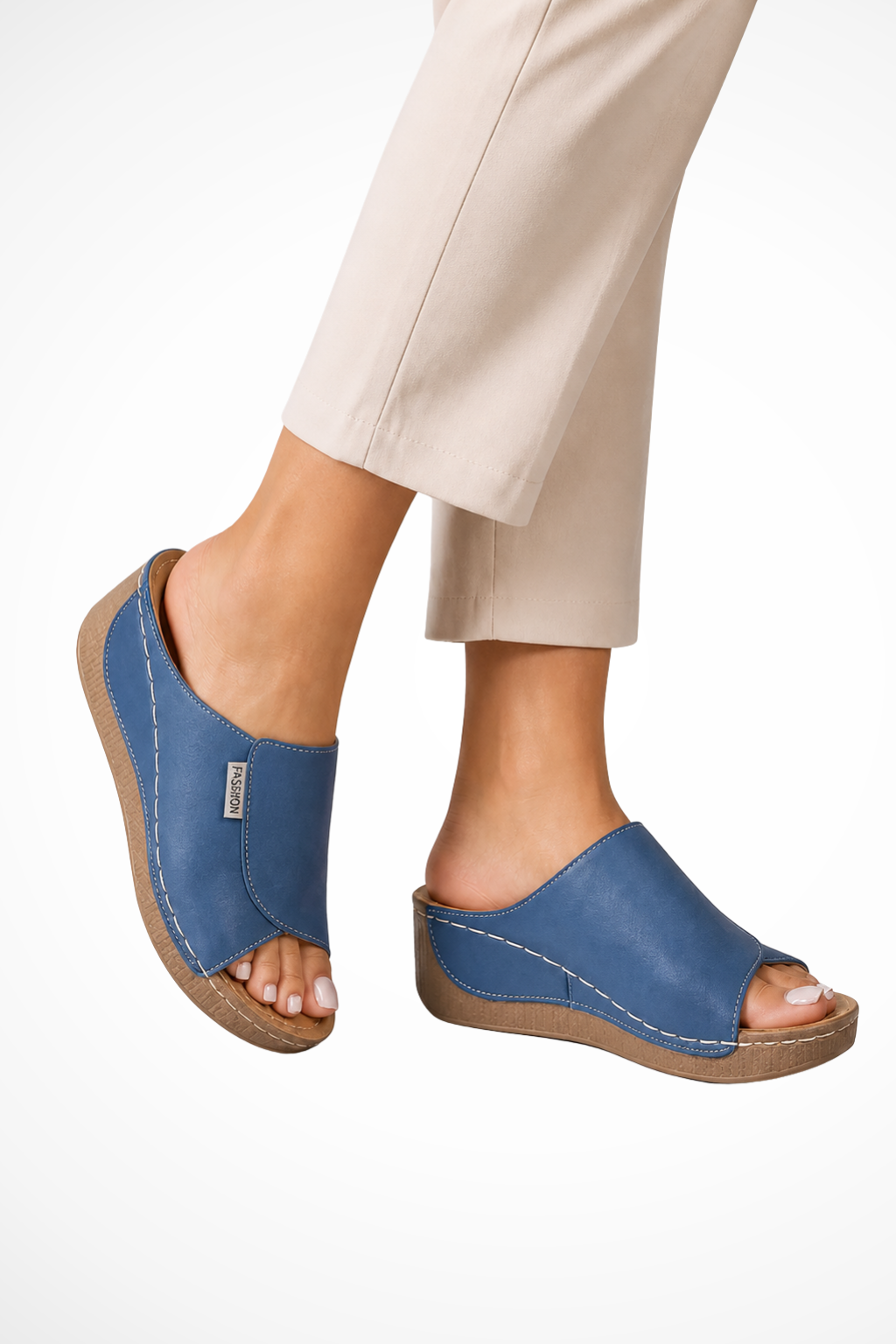 Sabot con Zeppa e Punta Aperta da Donna