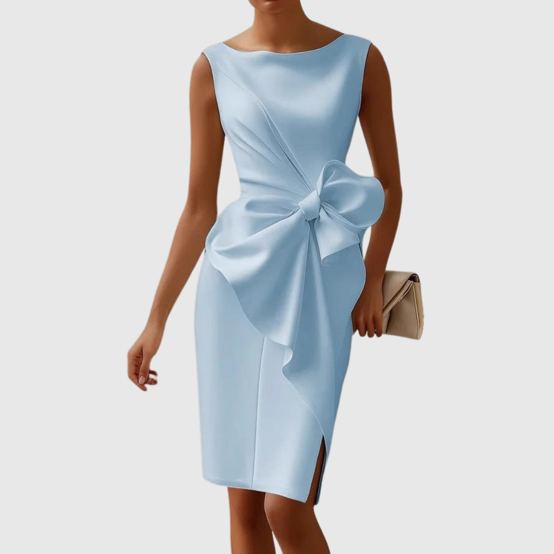 Abito Midi Aderente con Fiocco da Donna