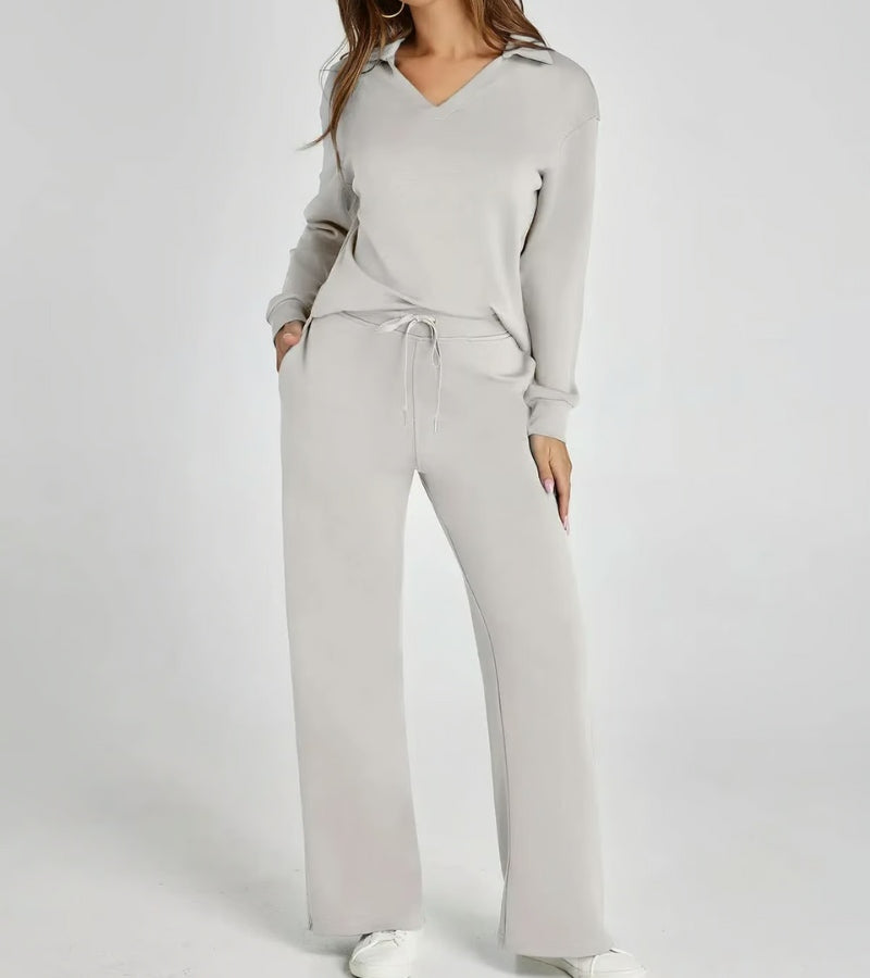 Remina - Elegante completo maglione e pantaloni larghi