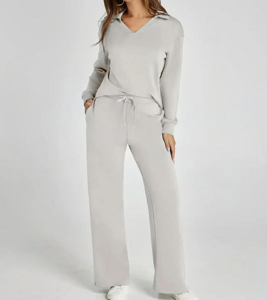 Remina - Elegante completo maglione e pantaloni larghi