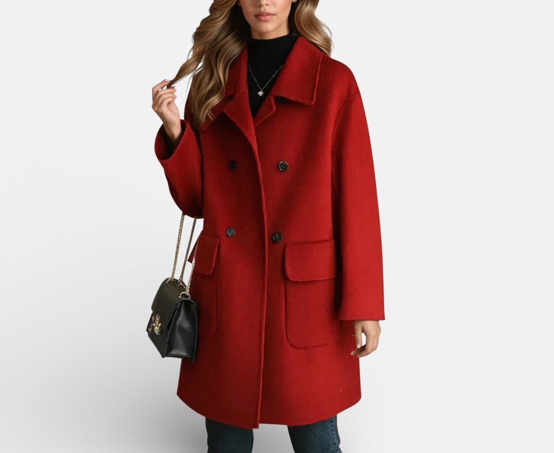 Lorayne - Cappotto lungo elegante e caldo effetto cashmere