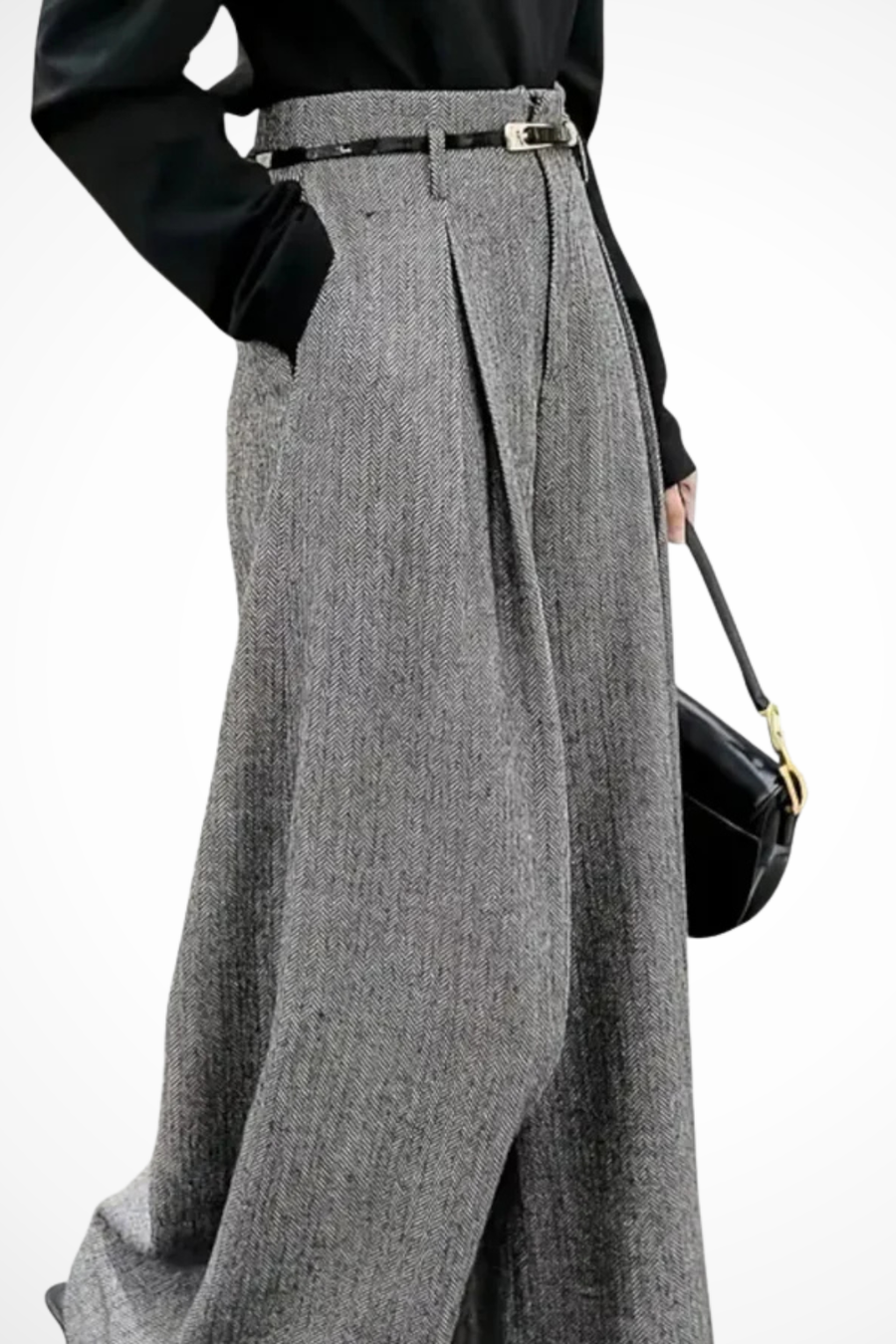 Pantaloni Eleganti con Cintura e Pieghe da Donna