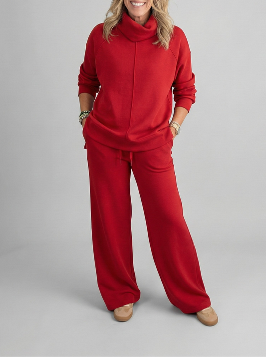 Jaidda - Set elegante dolcevita e pantaloni in maglia